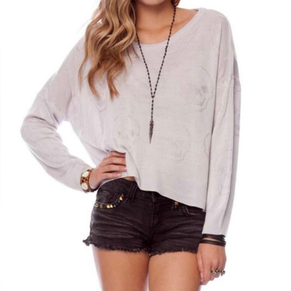 Brandy Melville Courtney Skull Knit Sweater